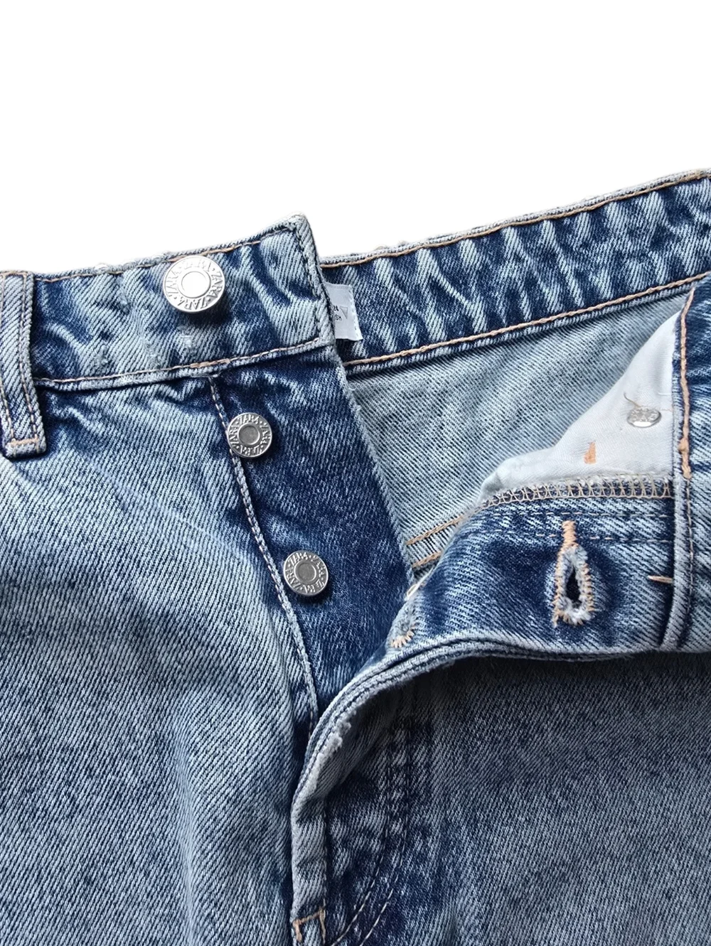 Zara Frayed High Rise Denim Jean Shorts